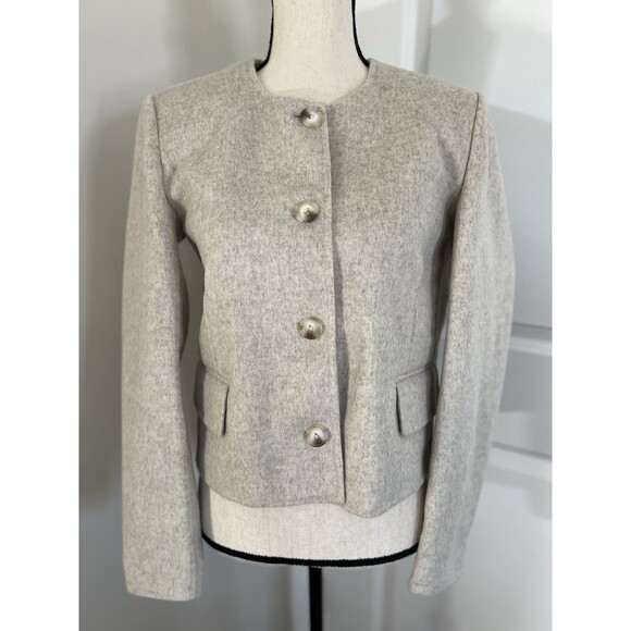 LAMARQUE Alyssia Heather Beige Double Face Wool Jacket XS NWT - Picture 4 of 12